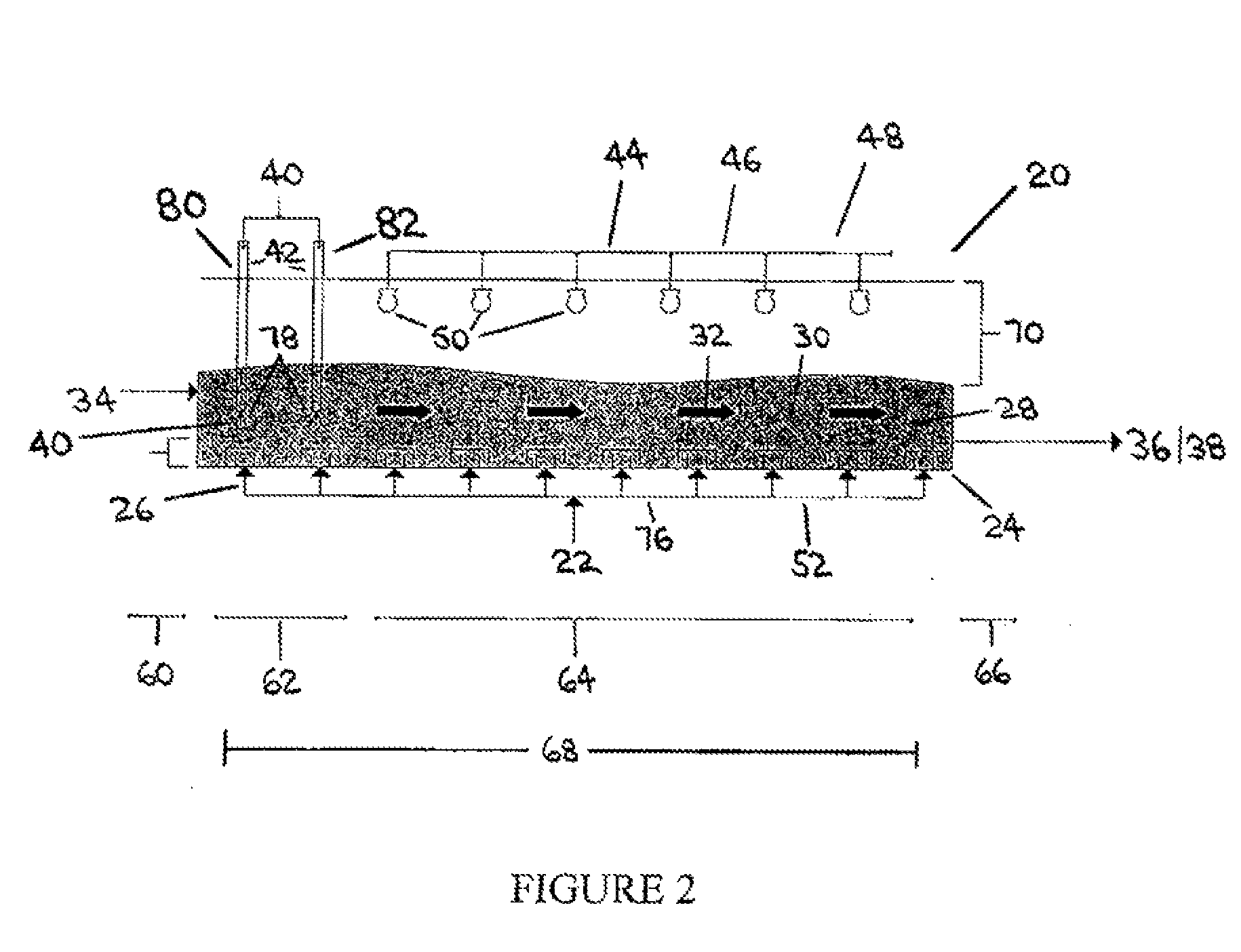 Process for converting a liquid feed material into a vapor phase product