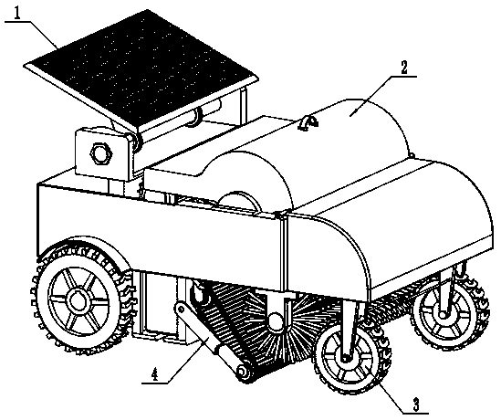 Automatic cleaning trolley for lawn garbage