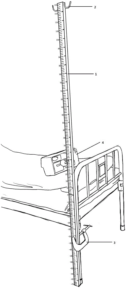 Fixed metering rack at bedside