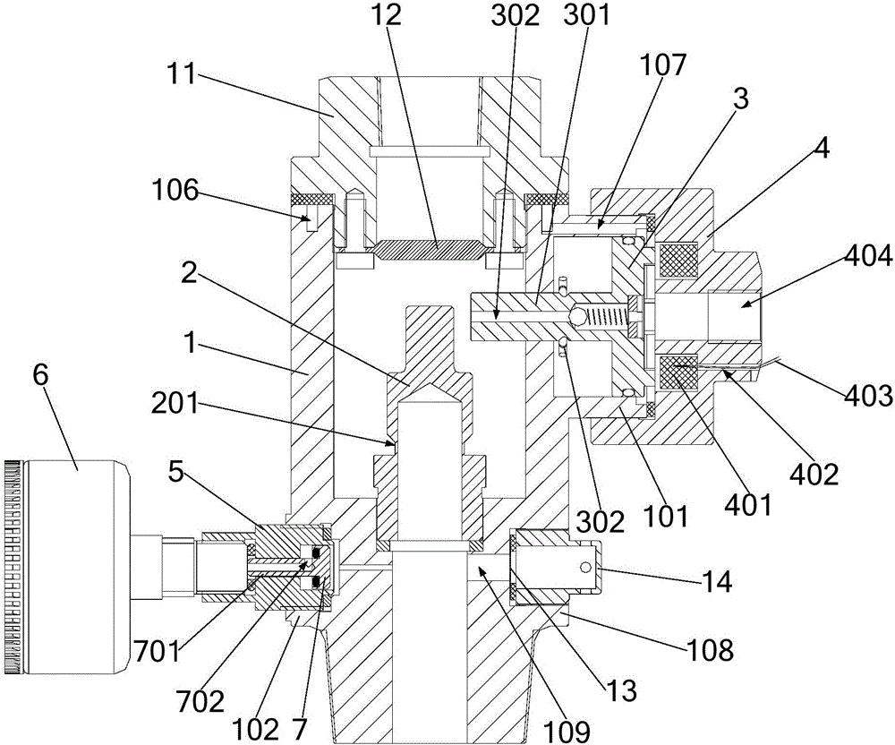 Gas extinguishing agent container valve