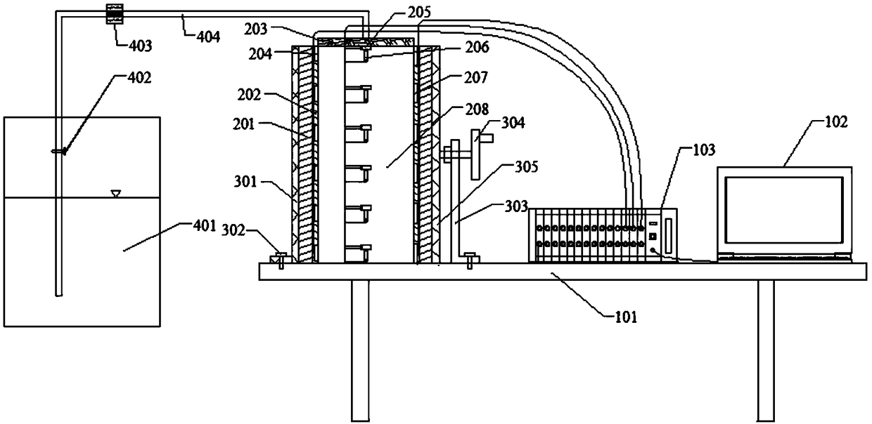 Device and method for testing deterioration mechanism of crack-containing rock under water-rock interaction