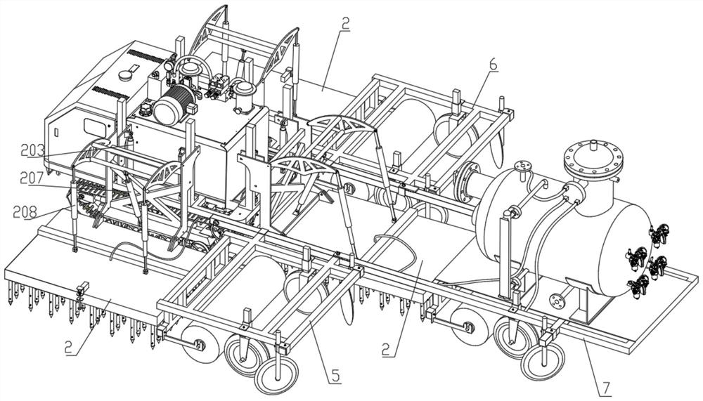 Greenhouse soil efficient steam disinfection and film mulching all-in-one machine based on pulse combustion technology