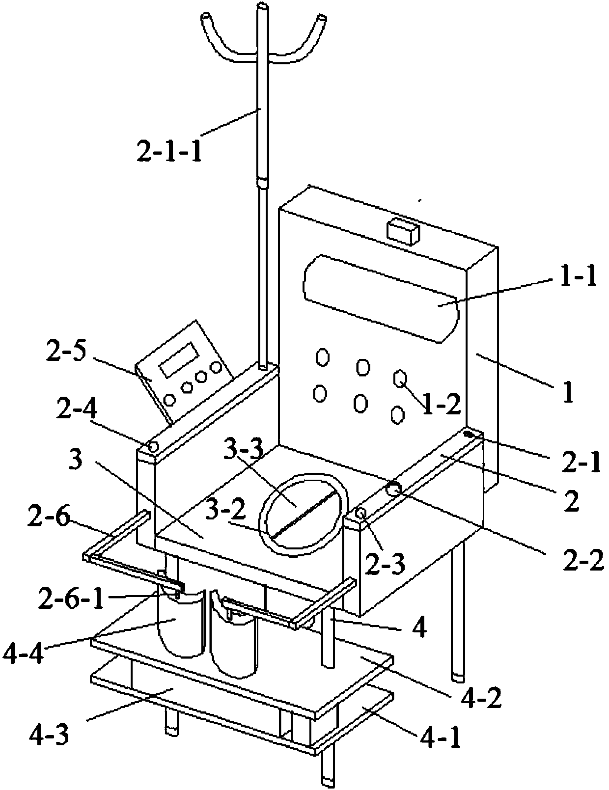 Multifunctional nursing device for patient with serious infection