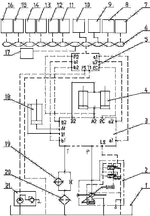 Intelligent shoveling bus controlling system of loader