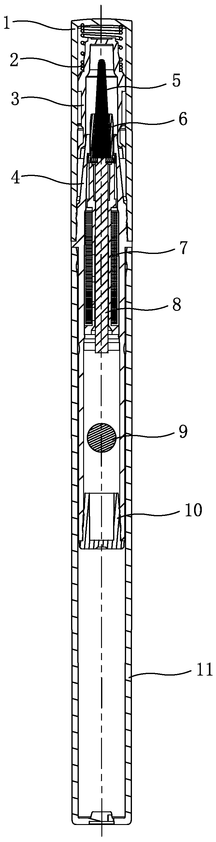 Antibacterial polymer liquid storage eyeliner and material preparation method thereof