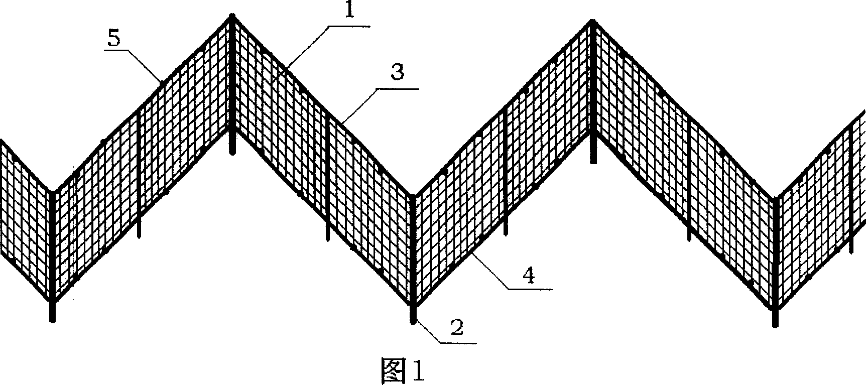 Wind blocking and sand fixing method with M-type warp knitted plastic net