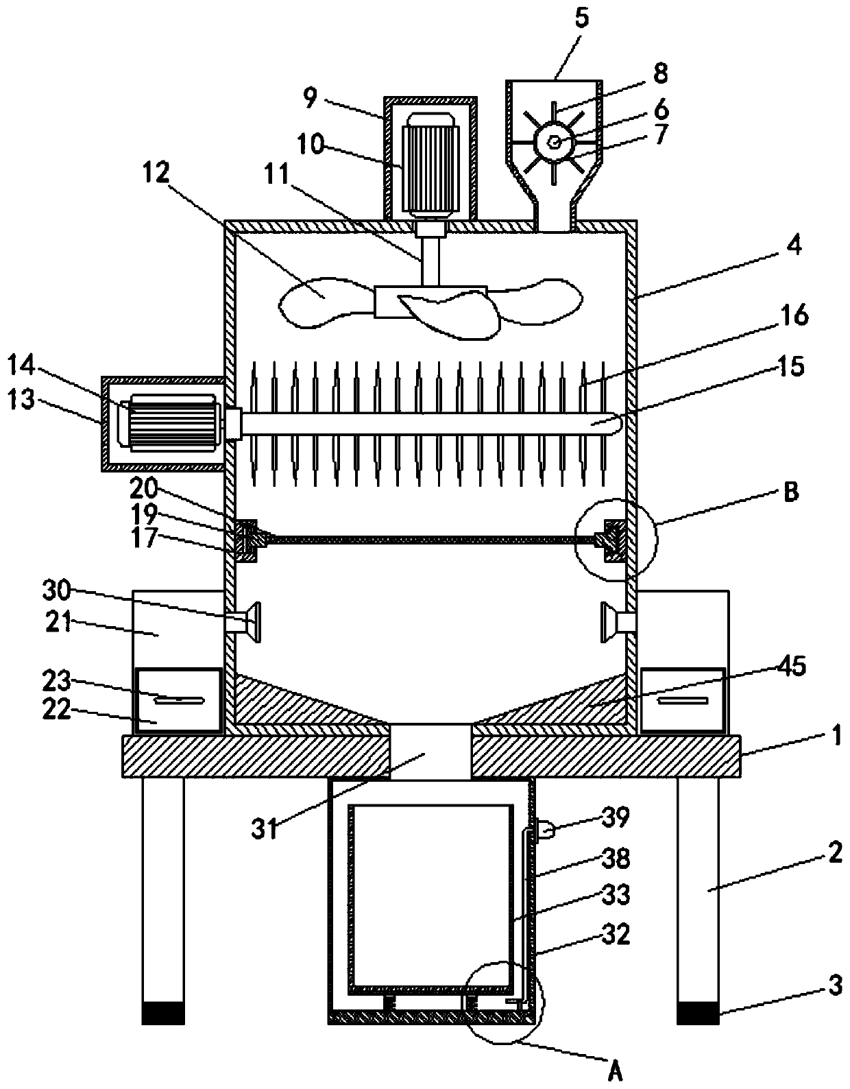 Efficient plastic granulator for preventing air environment pollution