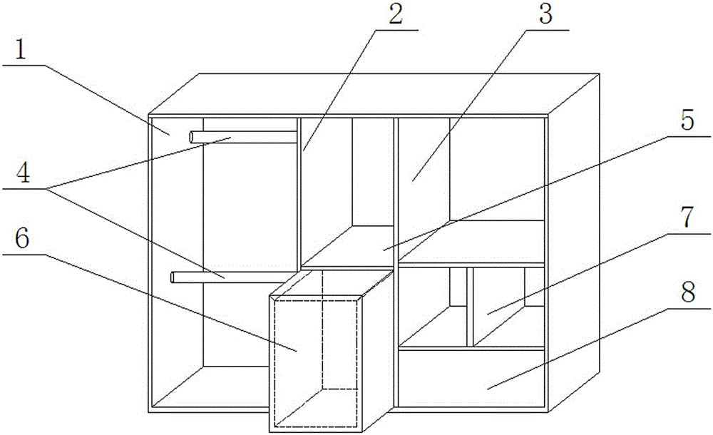 Expandable wardrobe with hidden safe case