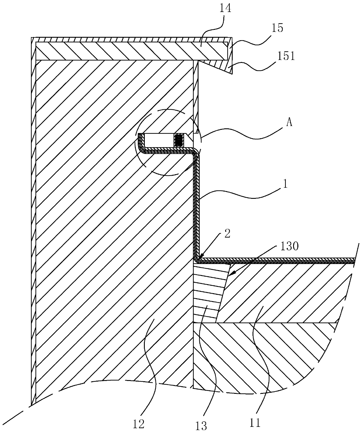 Waterproof roll mounting structure and waterproof roll mounting method