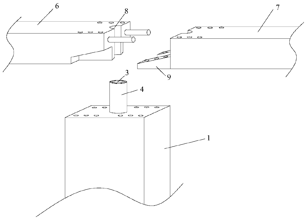 Butt joint structure of fabricated prefabricated columns and prefabricated beams and butt joint construction method of butt joint structure