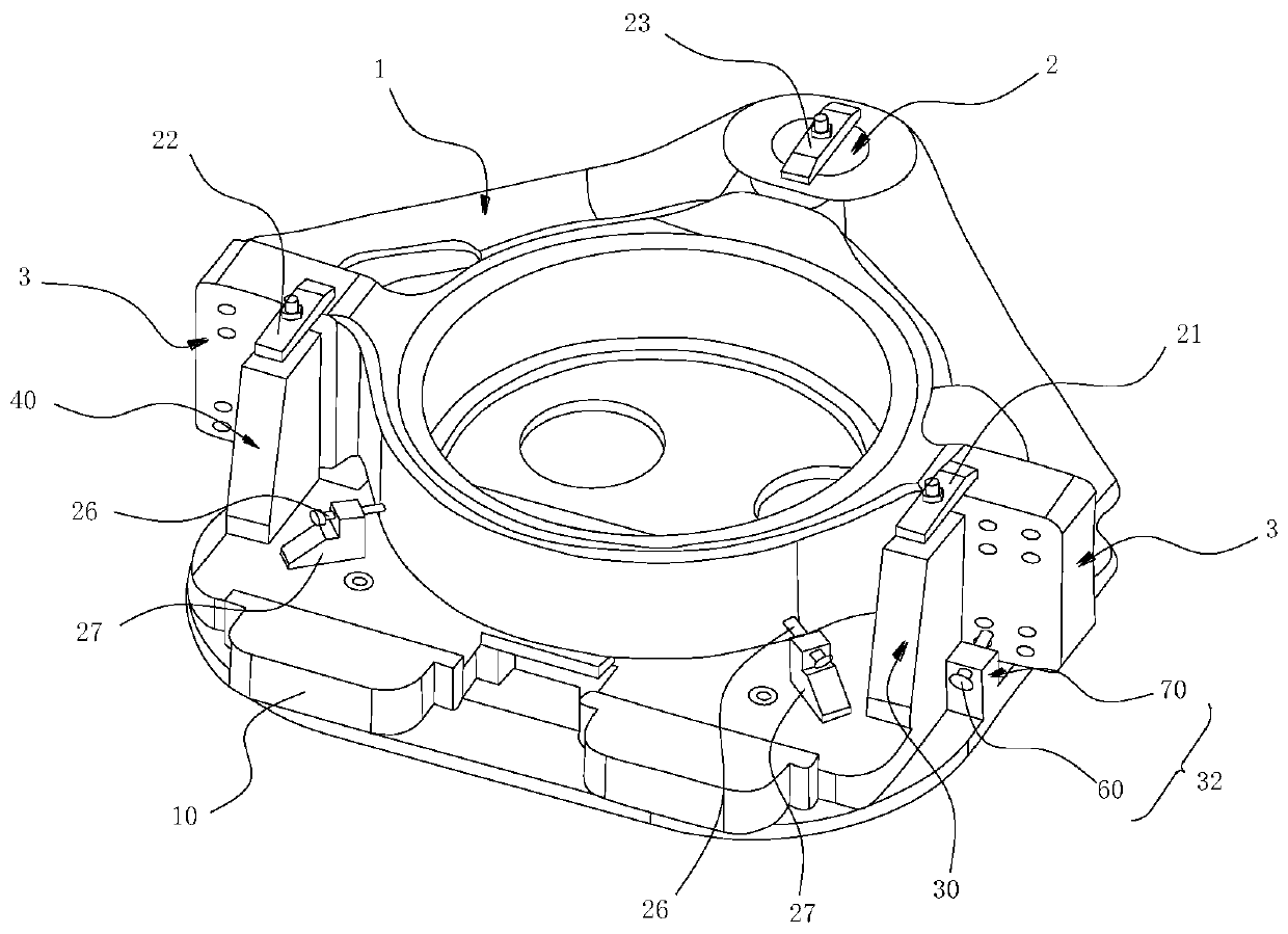 Fixture for porous and multi-plane finishing of large bearing seat castings