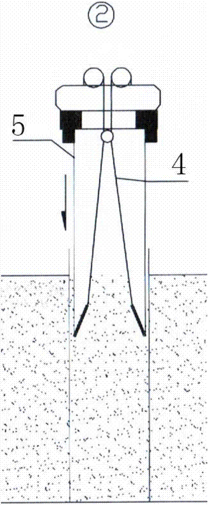 Construction method adopting loose-leaf type soil taking and unloading by improving high-frequency vibrating hammer