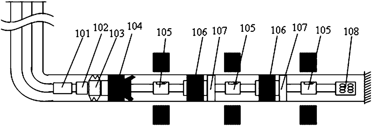 Horizontal well segmented water-injection process pipe column and distribution method