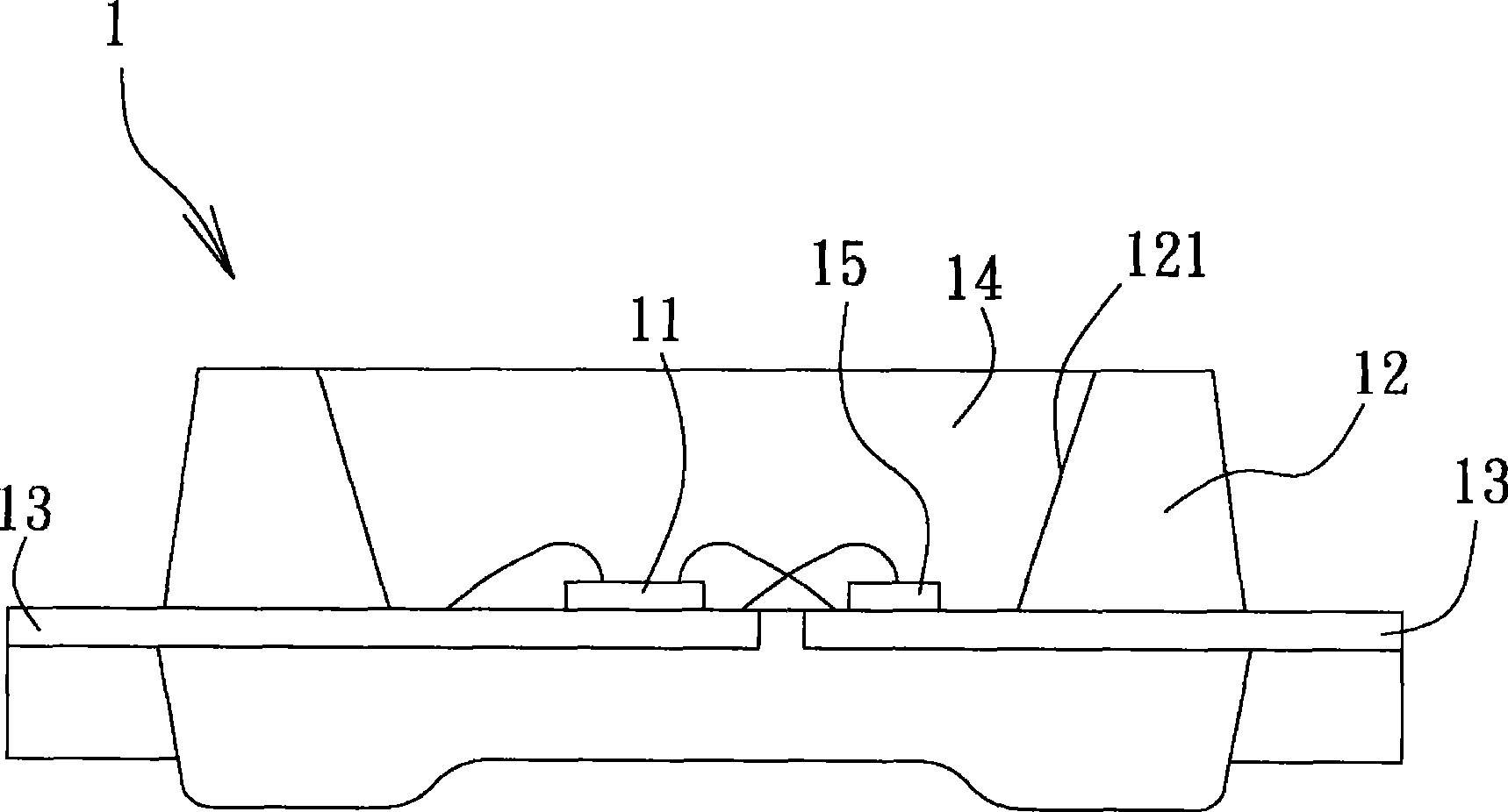 Light-emitting diode (LED) and method for preparing LED and base of LED