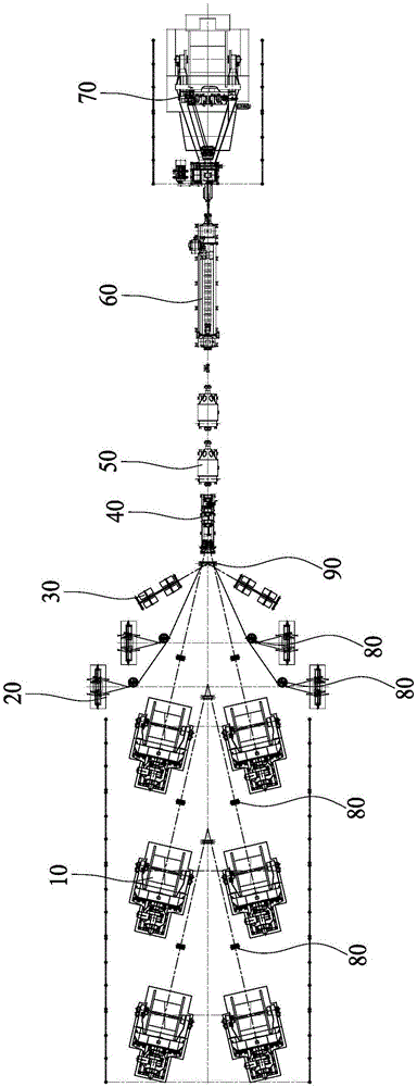 Pressure filling type cable former and cable forming process