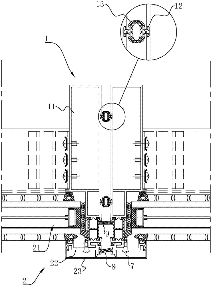 Super heat preservation press connection exposed frame unit body curtain wall system