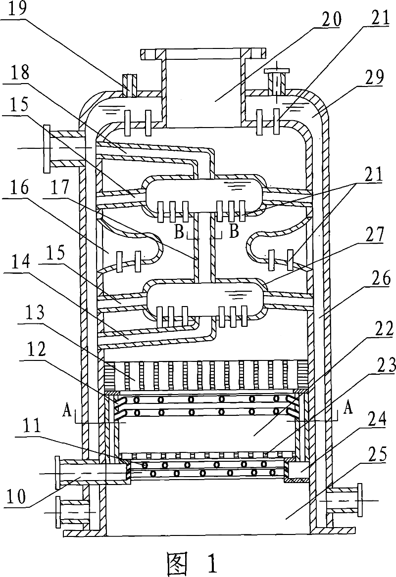 Vertical atmospheric superconductive quick heat supply boiler