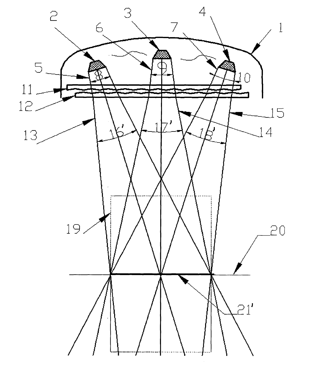 Operating lamp and its light transmission cover and light spot regulation method