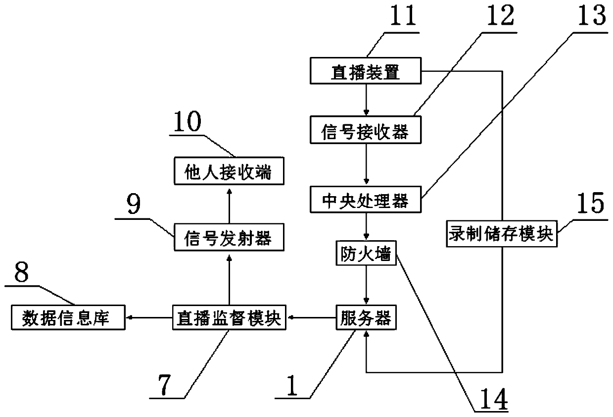 Live broadcast server based on a broadcast television network