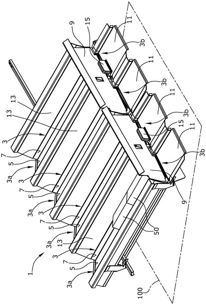 Goods transfer device, and warehouse with goods transfer device