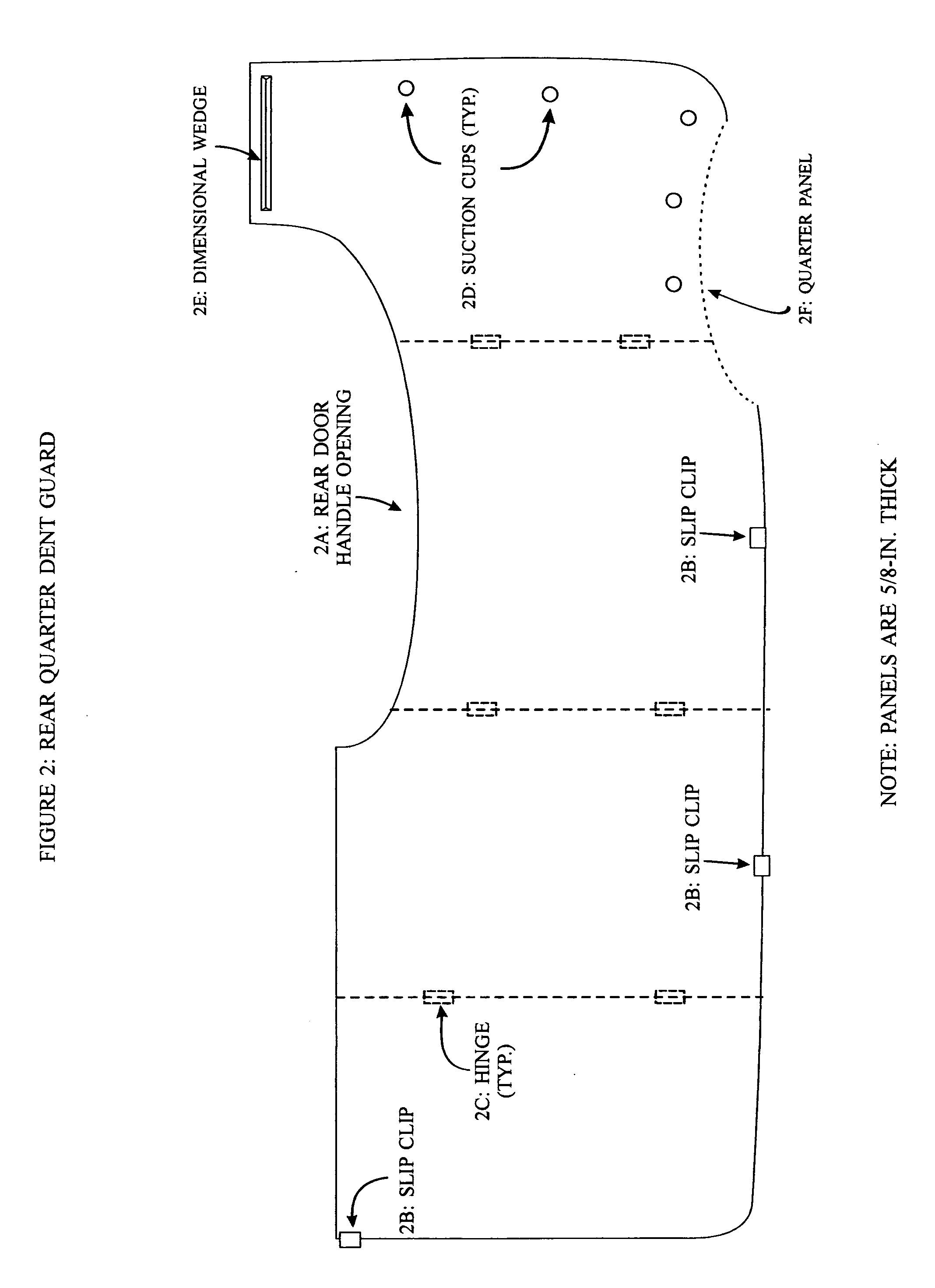 Automotive vehicle dent guard panels