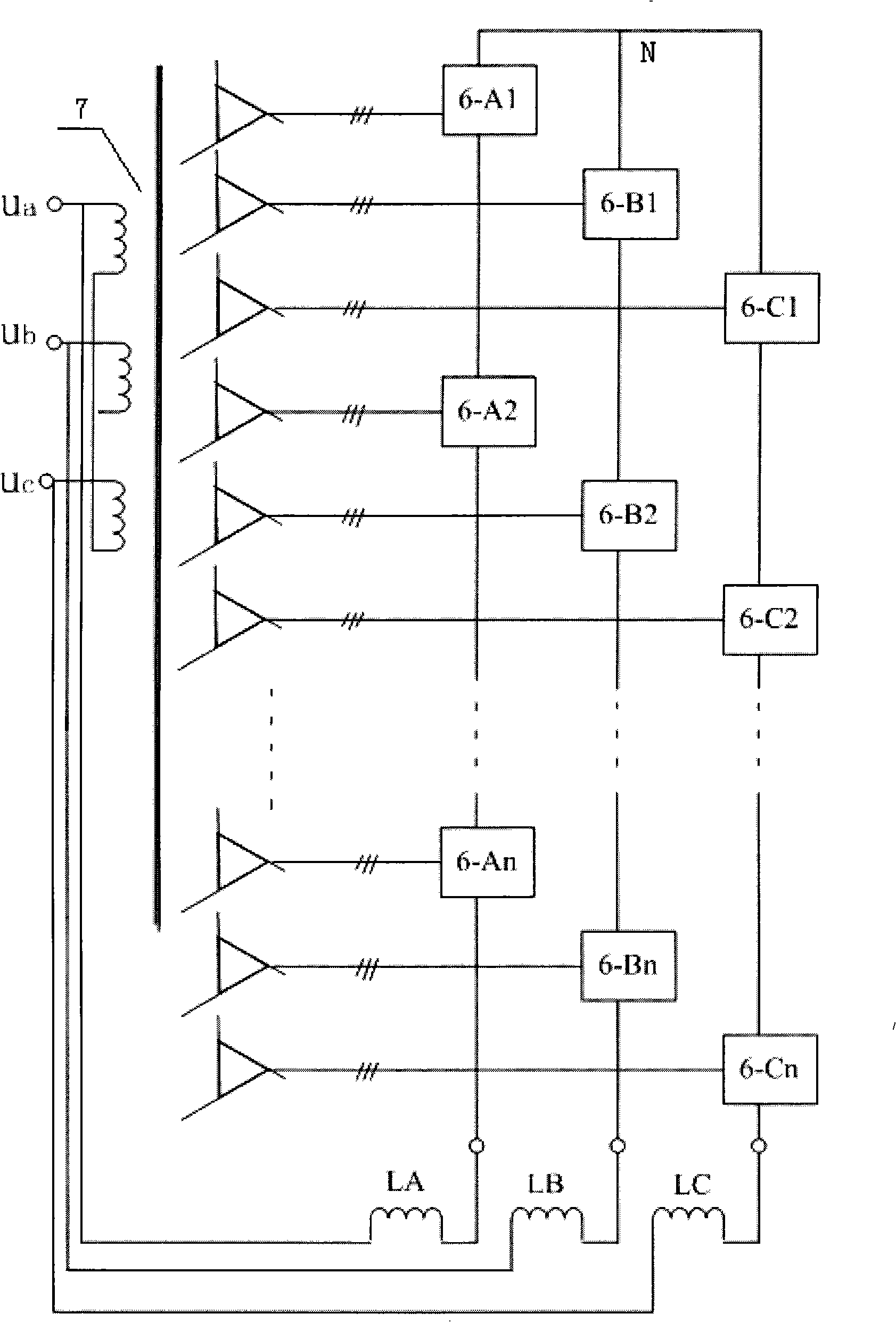 Harmonic reactive compensating apparatus and control method thereof