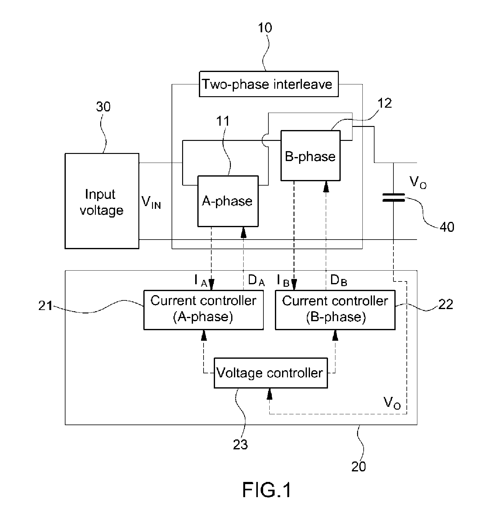 Two-phase interleaved converter and method of controlling the same