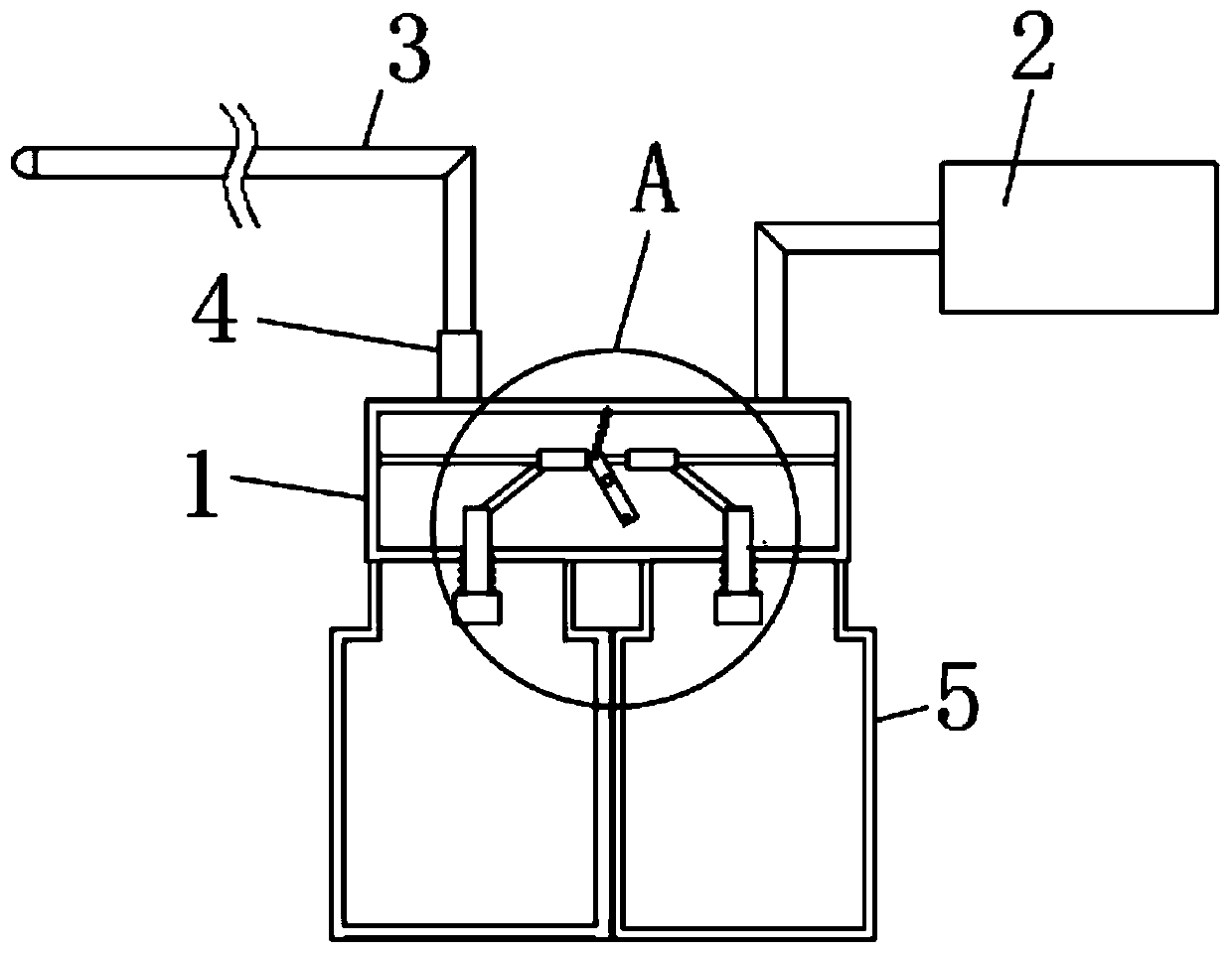 Postoperative nursing drainage device for craniocerebral operation for neurosurgery department