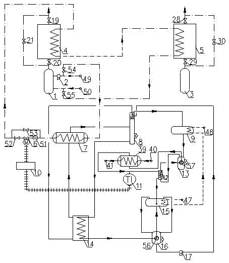 Ammonia-water absorption type refrigerator driven by oilfield waste heat and used for recycling light hydrocarbon