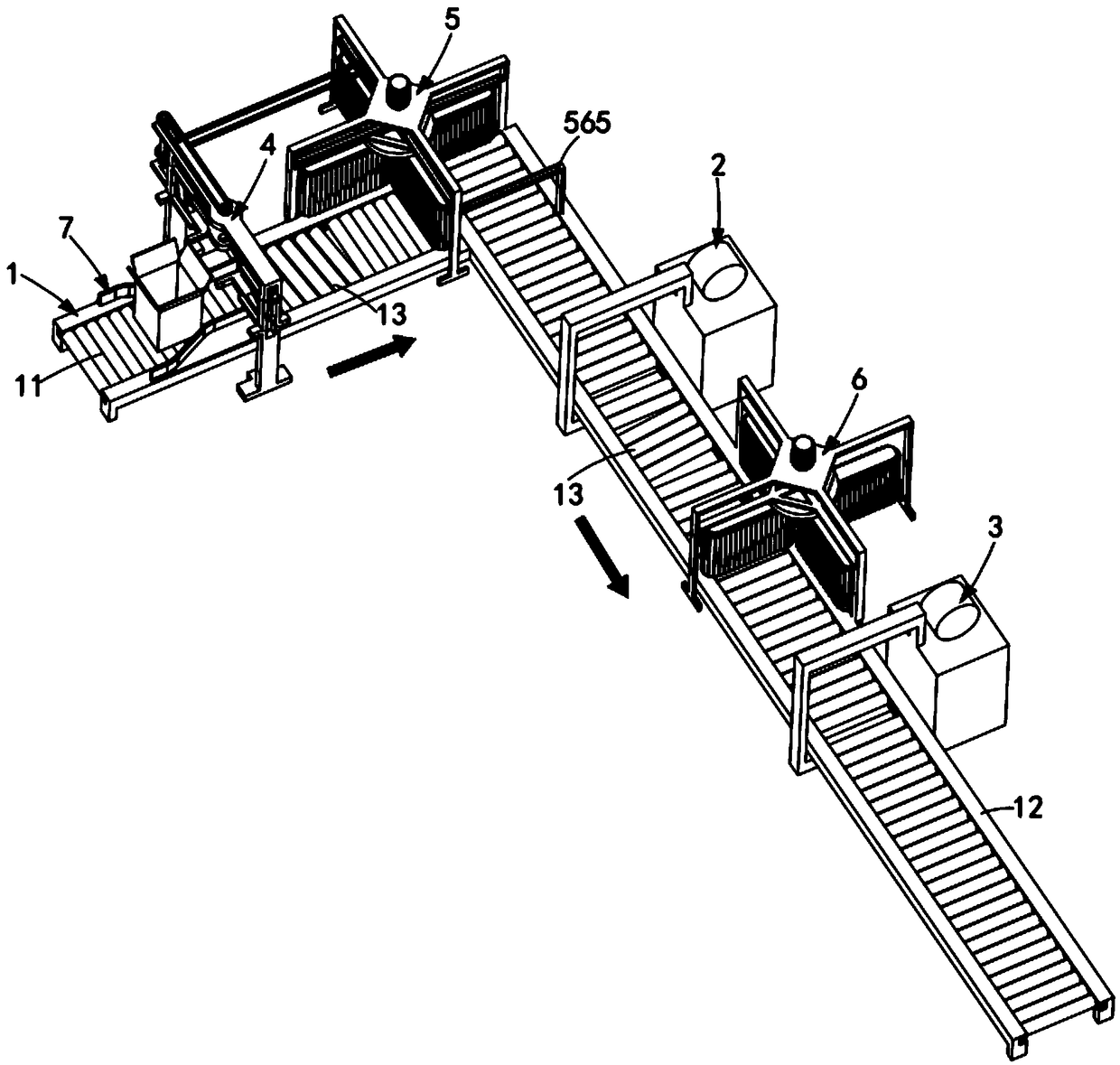 Automatic reversing side packaging method for lead-acid cell packaging box