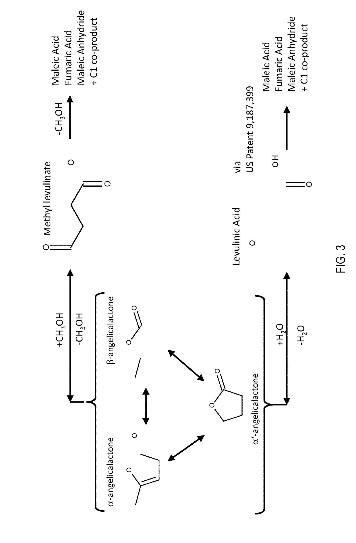 Production of maleic acid, fumaric acid, or maleic anhydride from levulinic acid analogs