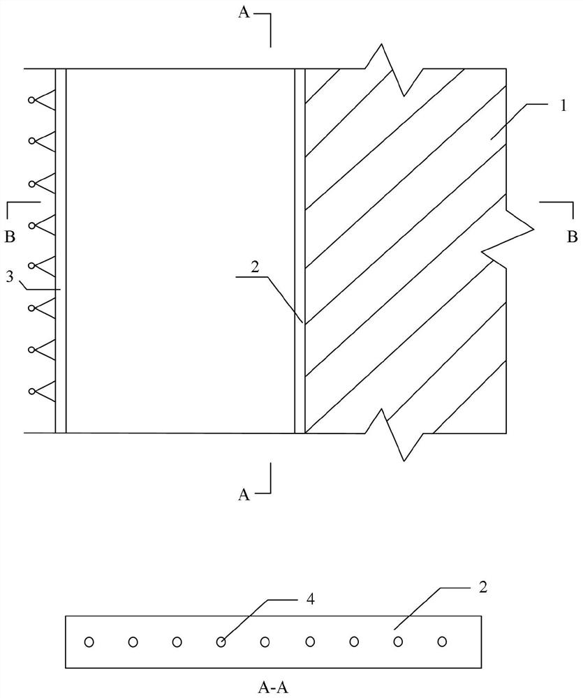 River channel slope protection surface lining cast-in-place concrete expansion joint structure and construction method thereof