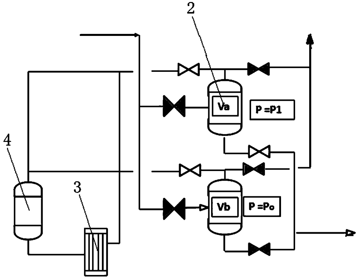 Pump-free supercharging process system and use method thereof