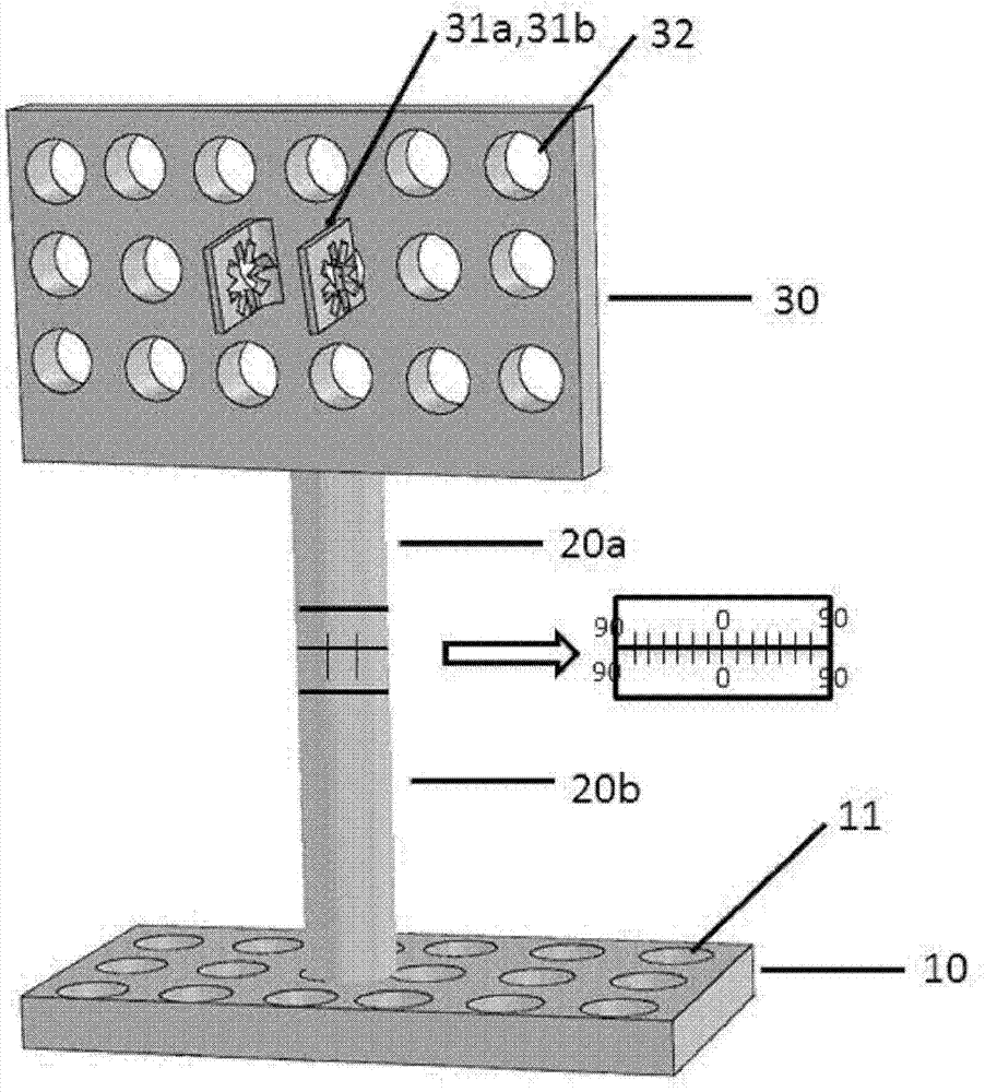 Clamp and clamp assembly for testing LED array light source properties