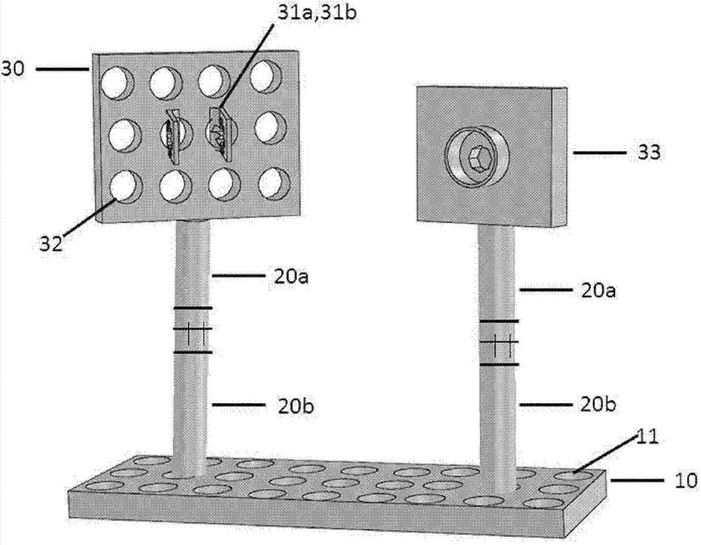 Clamp and clamp assembly for testing LED array light source properties