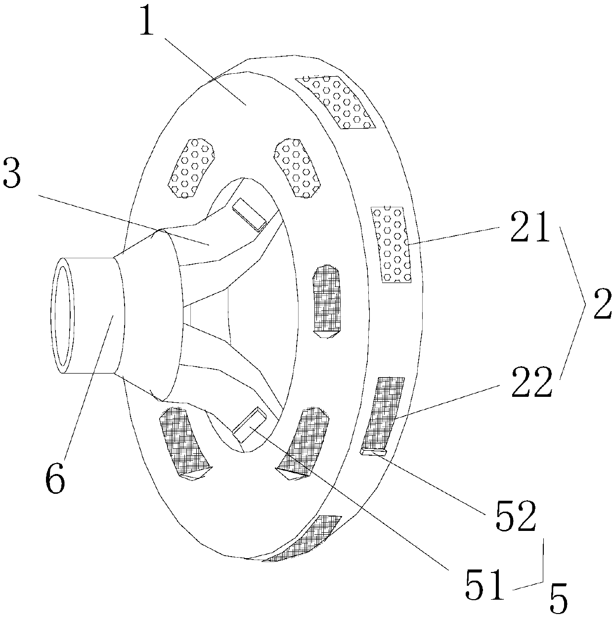 Swim ring-shaped side suction-type range hood