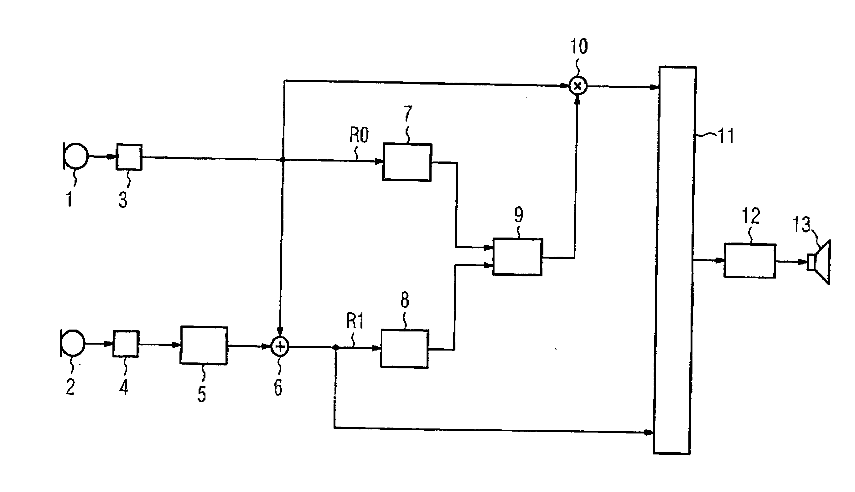 Hearing aid and operating method with switching among different directional characteristics