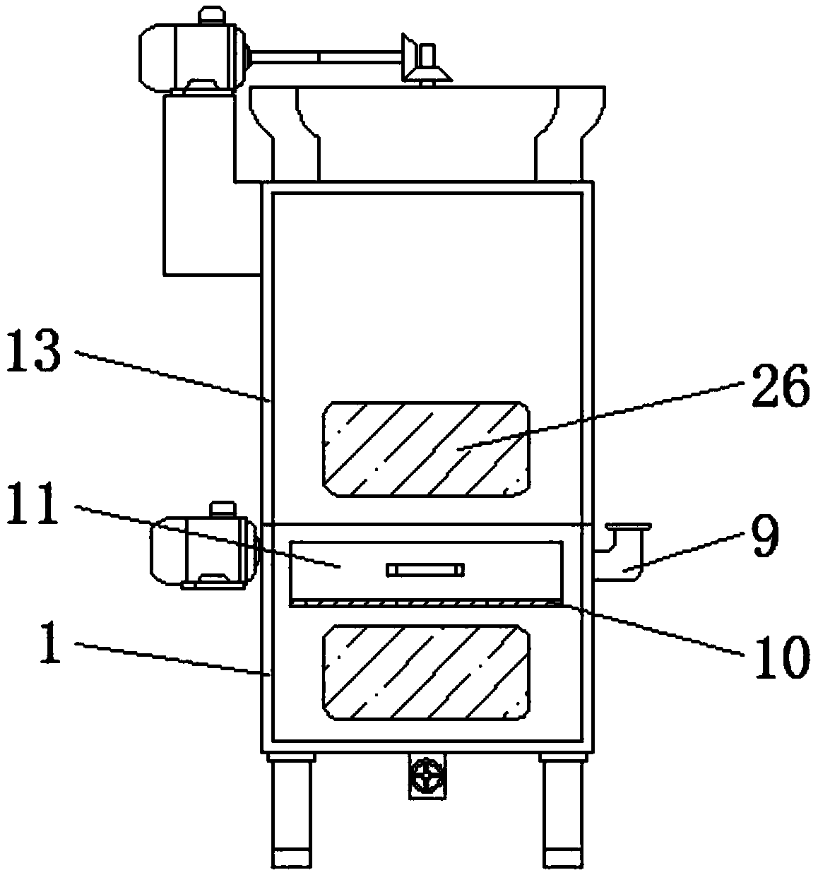 Crushing and mixing integrated device for recycling construction waste concrete