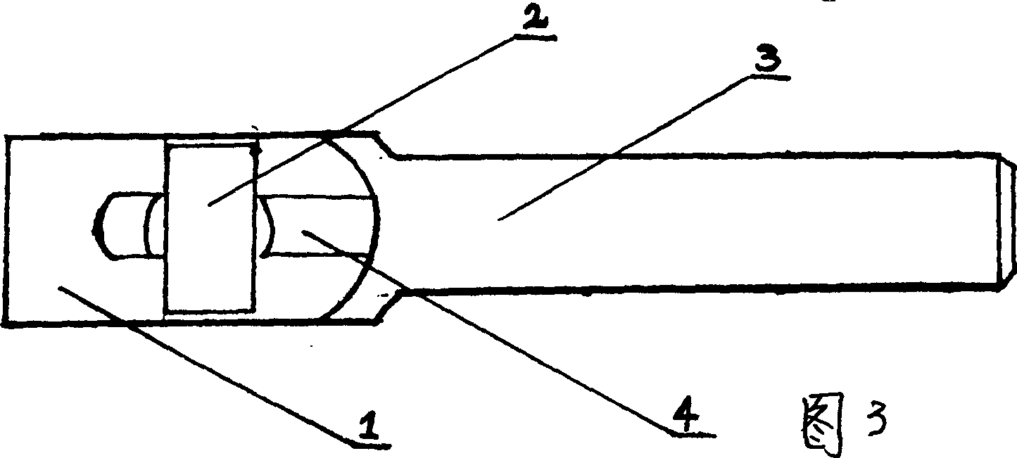 Shovel type right angle three-edged knife for removing protrude cervical vertebrae intervertebral discs