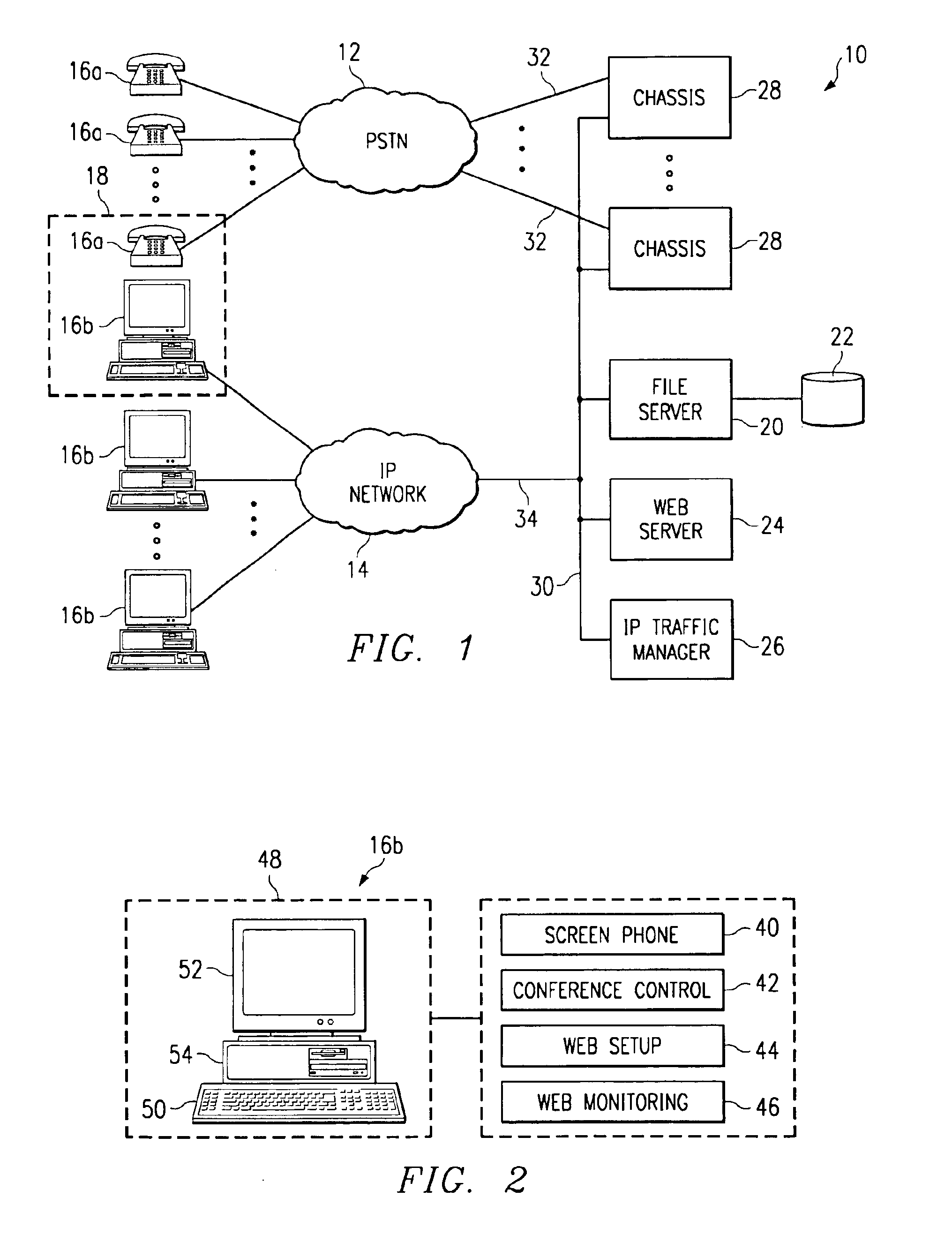 Internet-enabled conferencing system and method accommodating PSTN and IP traffic