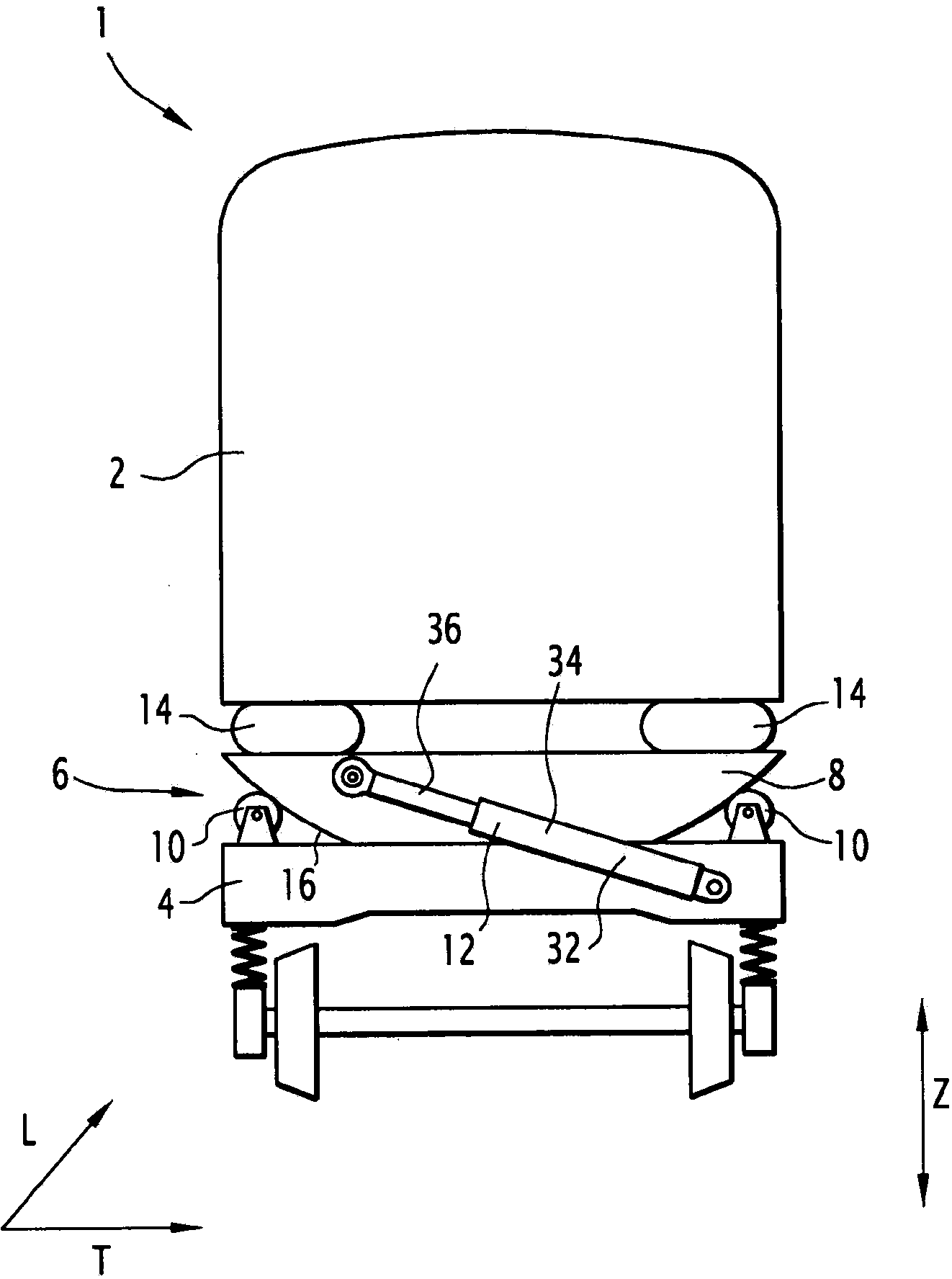 Pendulation device capable of bearing transverse and longitudinal forces