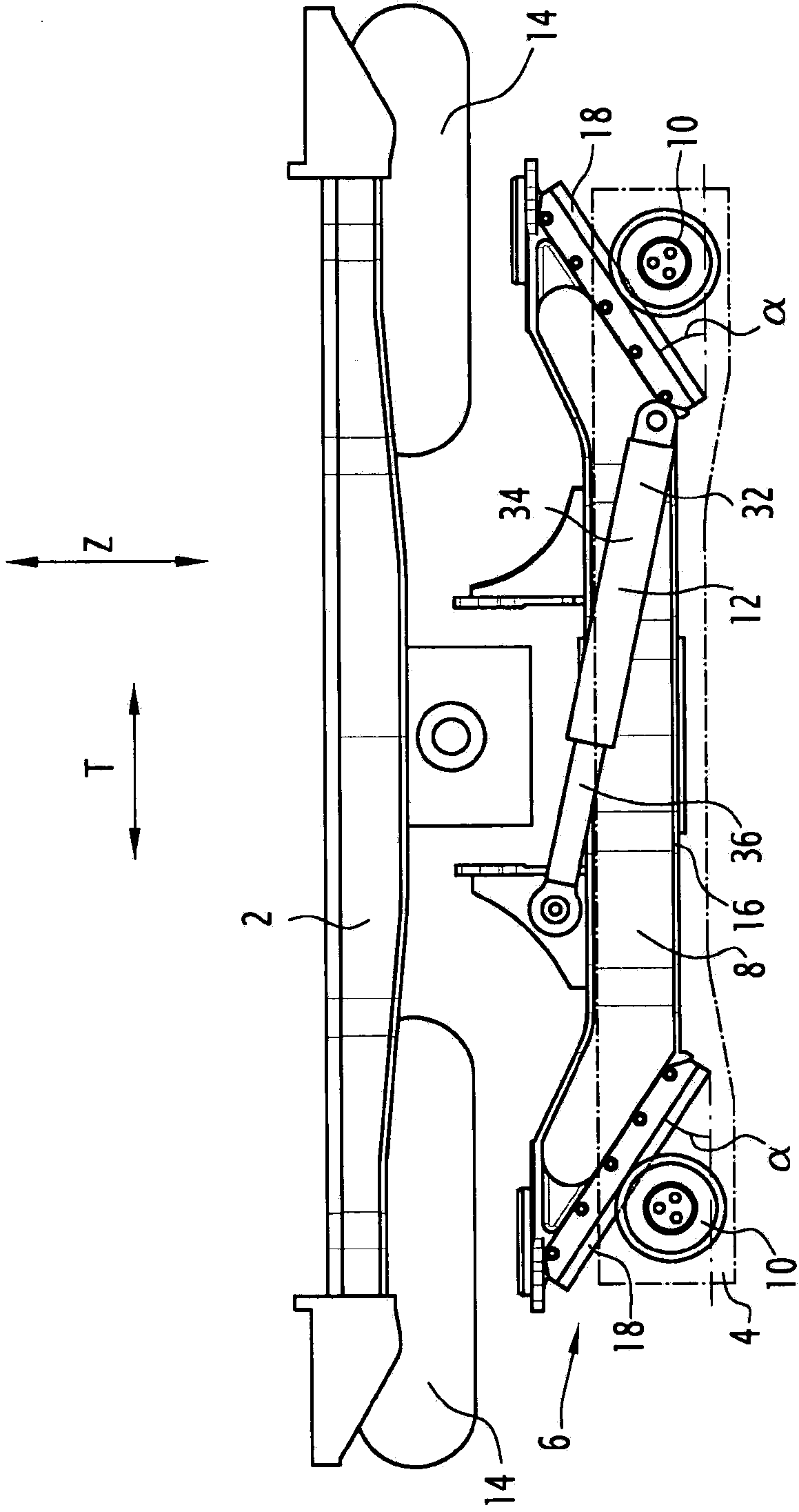 Pendulation device capable of bearing transverse and longitudinal forces