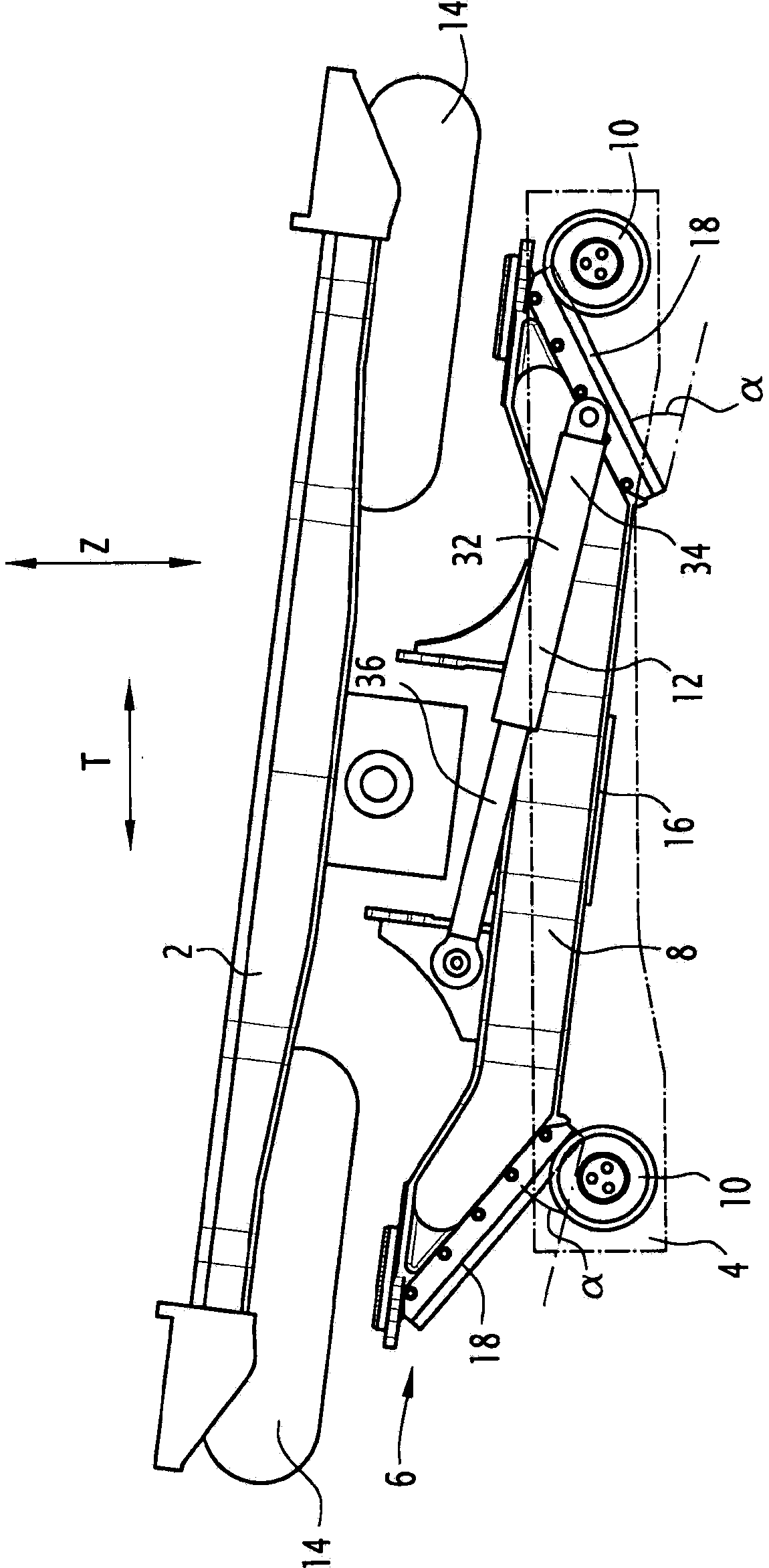 Pendulation device capable of bearing transverse and longitudinal forces