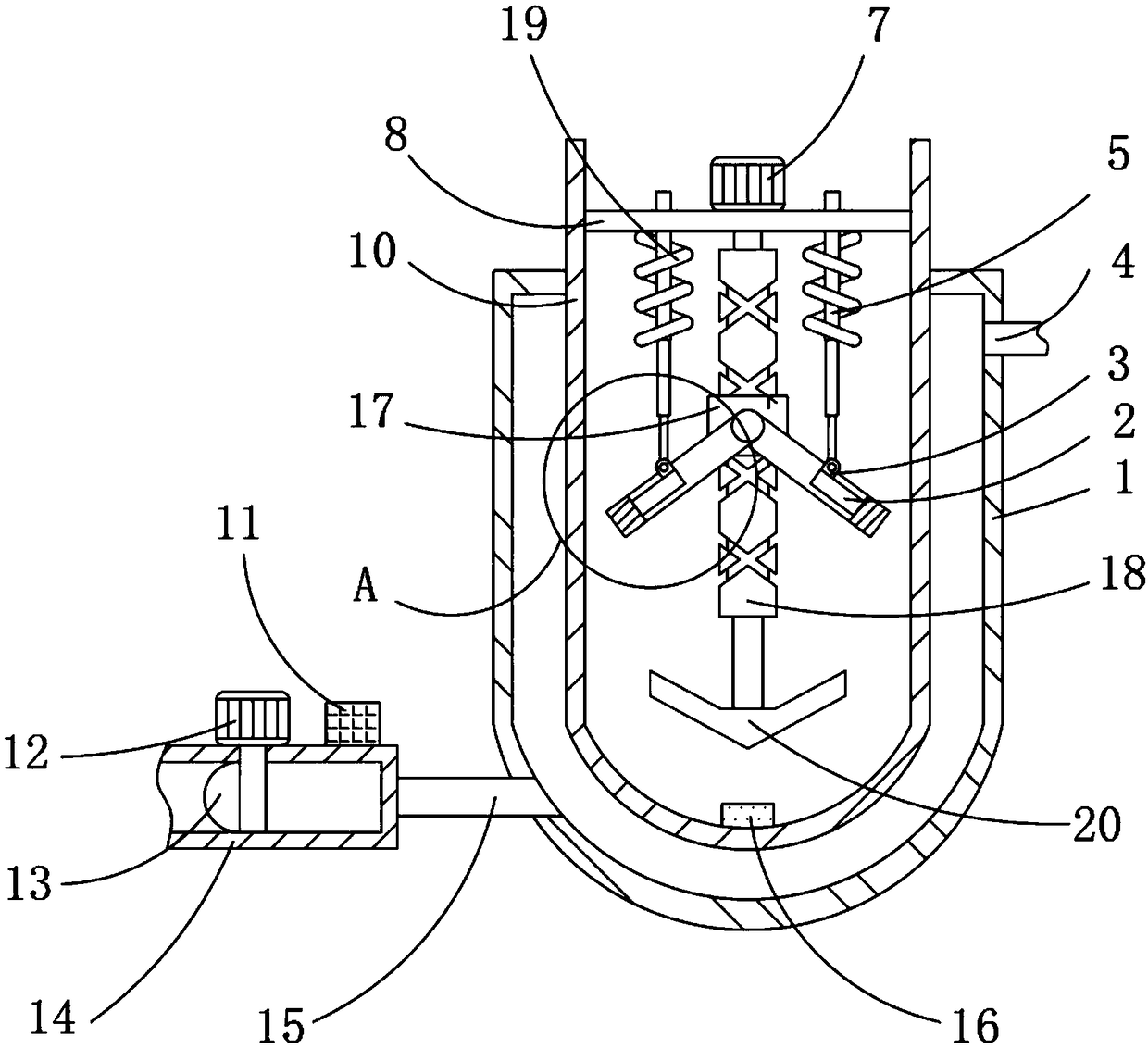 Printing and dyeing raw material mixing device