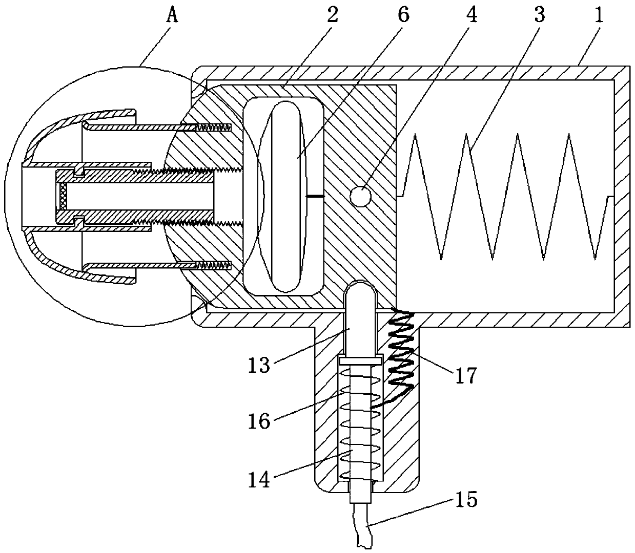 Telescopic in-ear dustproof earphone based on spring limiting