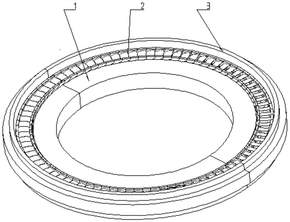 Full-circle assembling method for crown type grinding-fitting type partition plate of steam turbine