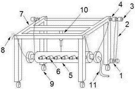 High-pressure dust-catching spraying device capable of moving and lifting