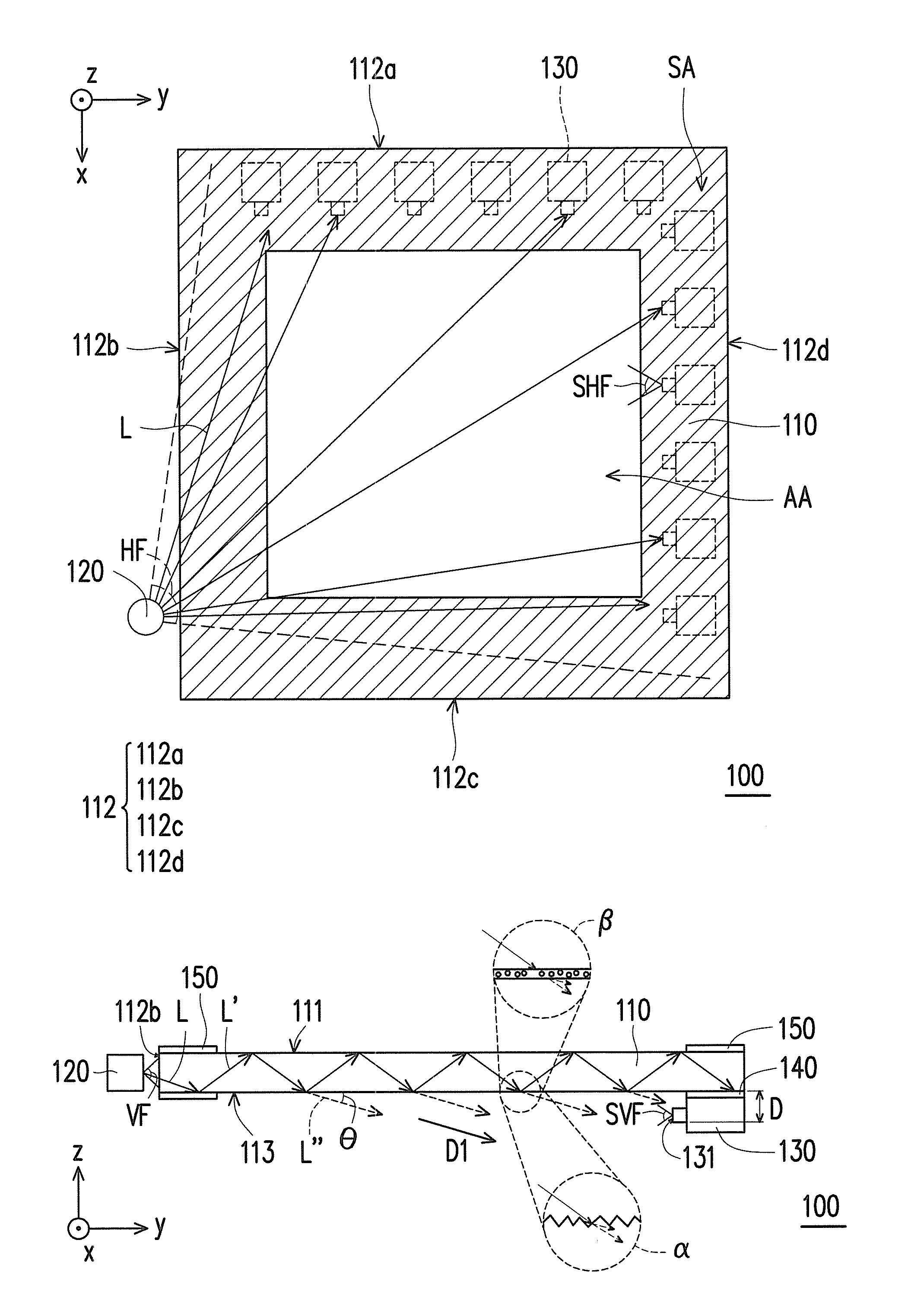 Optical touch panel and touchscreen