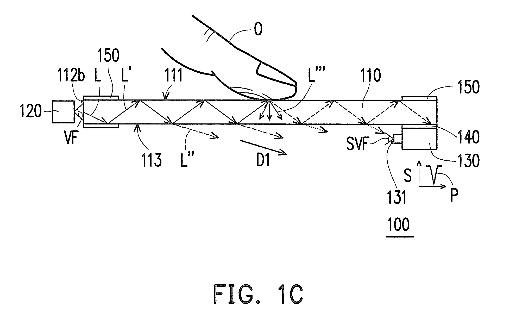 Optical touch panel and touchscreen