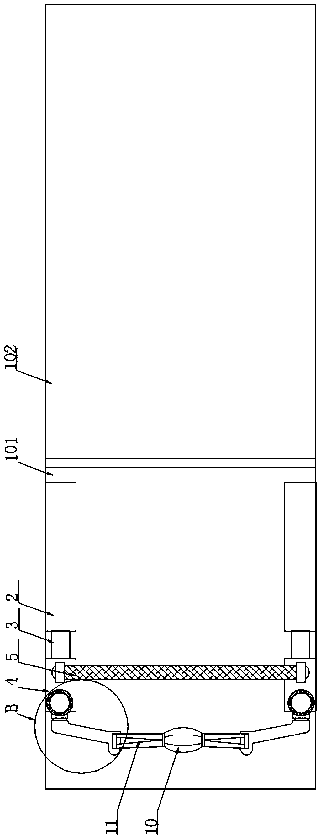 Adjustable periodic lower jaw forward extending and drawing device